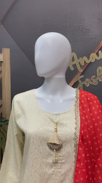Premium collections -Half White Party Wear Kurti set