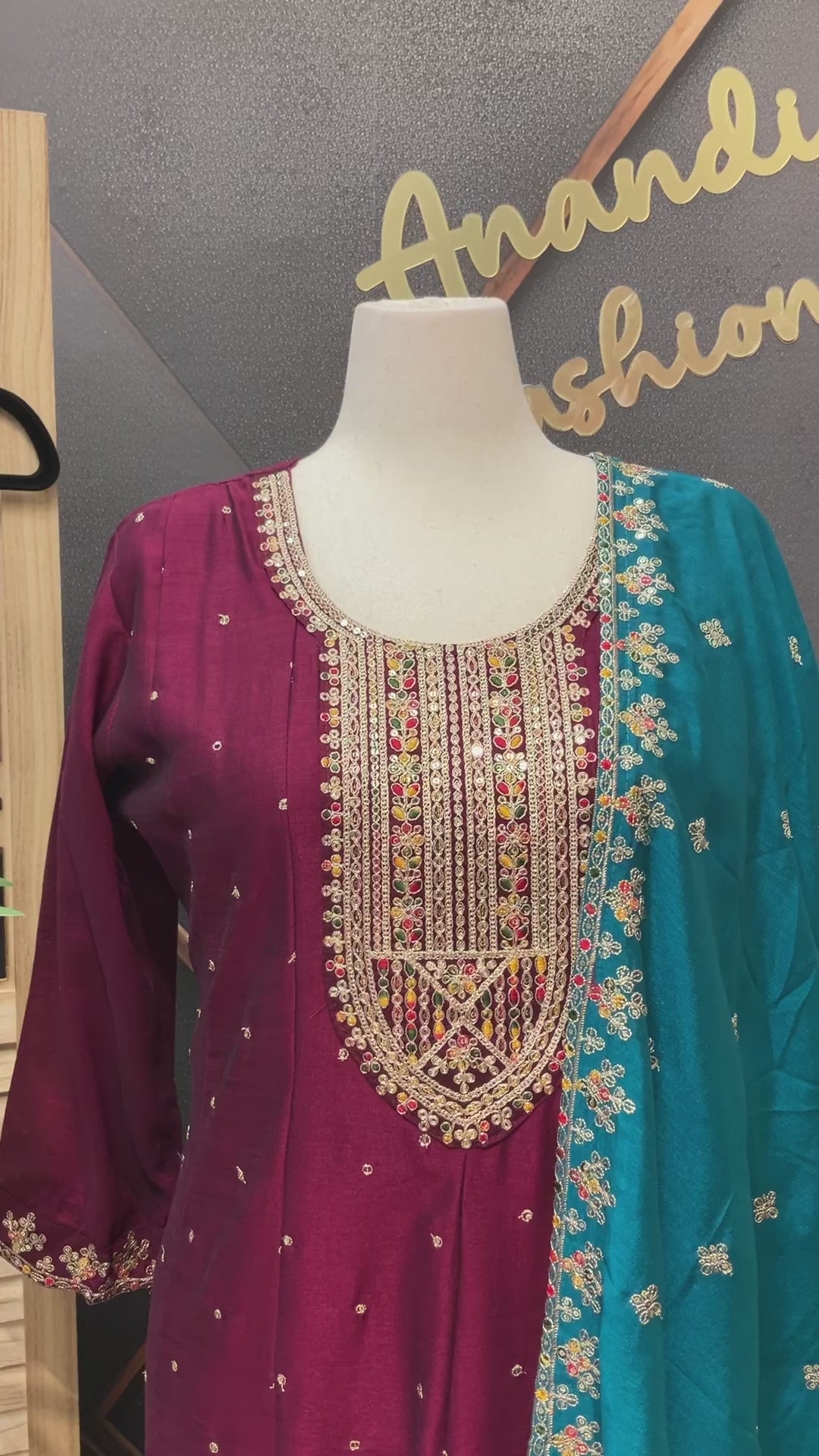 Plus size Party Wear Anarkali Kurti set- Size 46/48