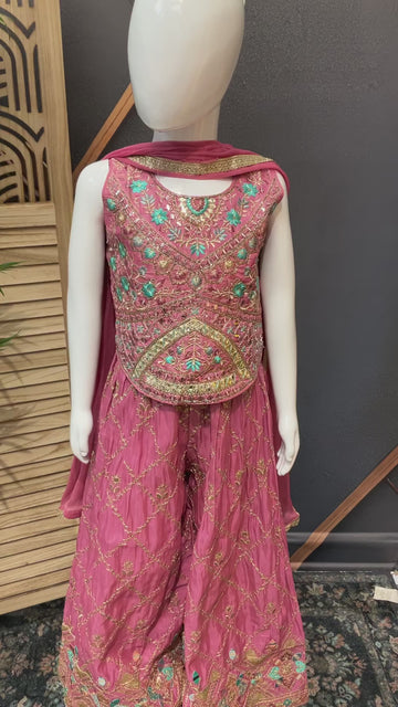 Size 34-Little Girls - Indo Western Style Palazzo set