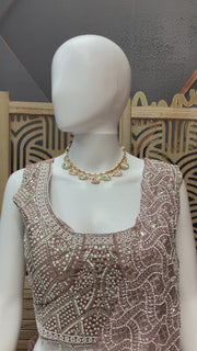 Women’s Honey color Ready-to-Wear Saree