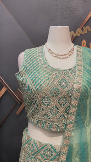 Plus size pastel Green lehanga set
