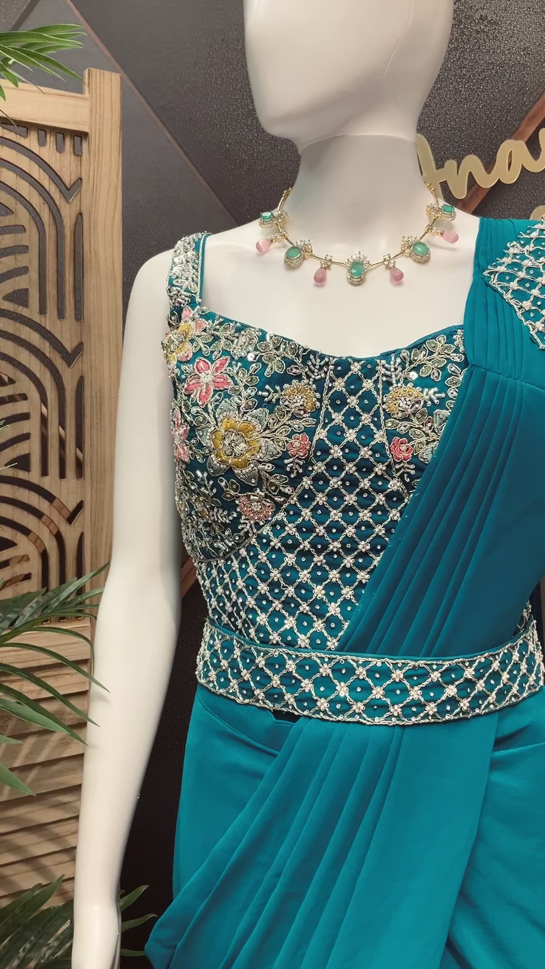 Blue - Ready to wear saree