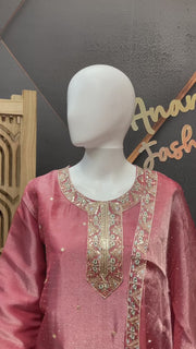 Women's Tissue Palazzo Embroidered Sharara Set