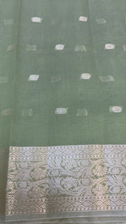 Green Benarasi Cotton Silk Saree