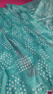 Blue Mangalagiri Silk saree with Stitched Blouse