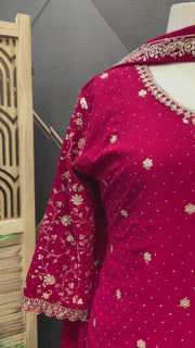 Plus Size Pink Party Wear Sharara set