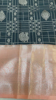 Black Semi Silk Kanjeevaram Saree