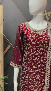 Maroon Party Wear sharara set
