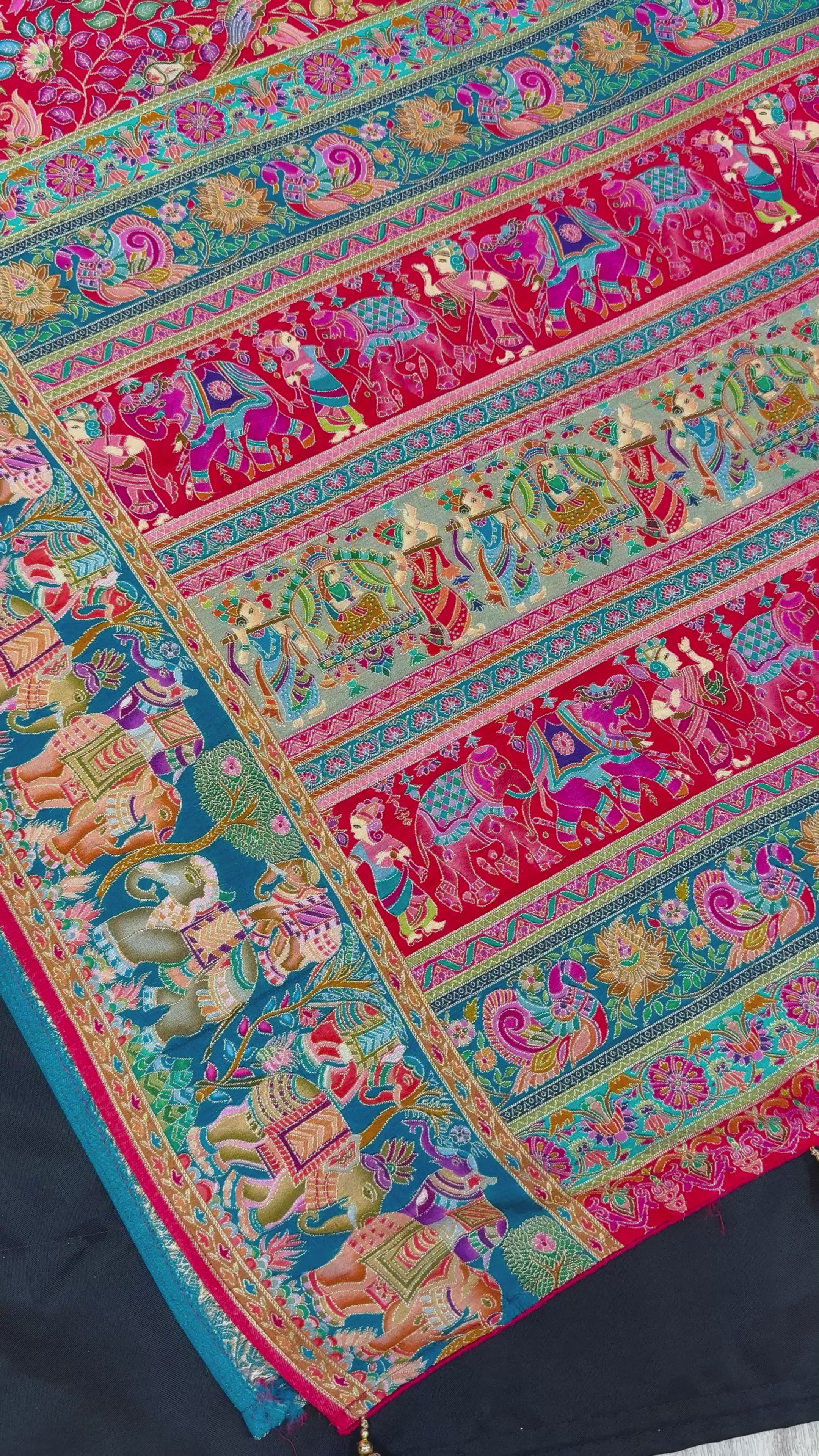 Premium Collections- Kashmiri Silk Red Saree