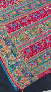 Kashmiri Silk Red All Over Design Heavy Soft Fabric Saree