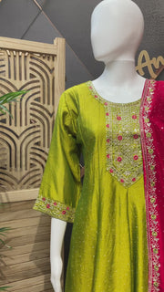 Green Anarkali Party Wear Kurti set
