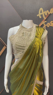 Green Ready to Wear Party wear saree