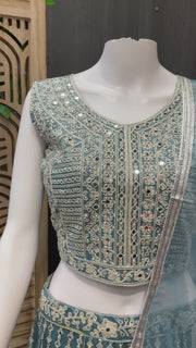 Pastel Heavy Work Lehenga Set Party & Wedding