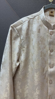 Plus Size Party Wear Silver Men’s wear  Sherwani set