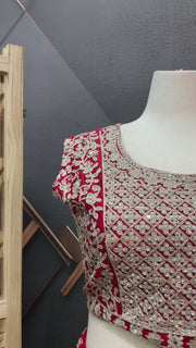 Plus Size Red Heavy Work Lehenga sets