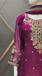 Wine Color Party Wear Sharara set