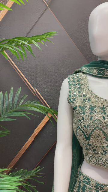 Shimmery Tissue Lehenga Set - Pastel Shades Party & Wedding Wear