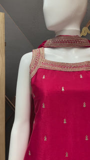Pink Party Wear Sleeveless Palazzo set