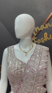 Lavender Ready to Wear Saree