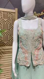 Pastel Colors Stylish Palazzo/ Sharara Set