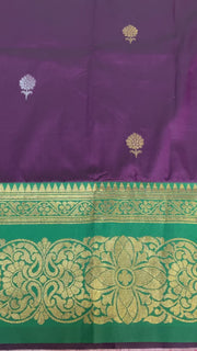 Semi Silk Kanjeevaram Purple Saree