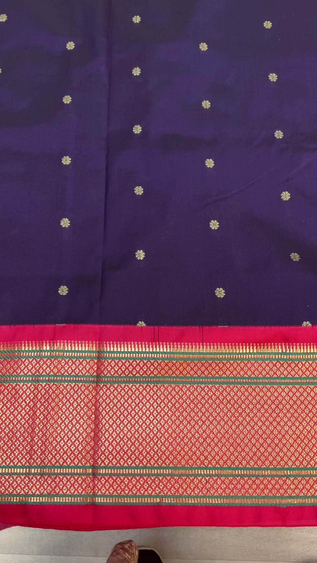 Violet & Pink -Narayana pet Saree with paithani Pallu and Stitched Blouse