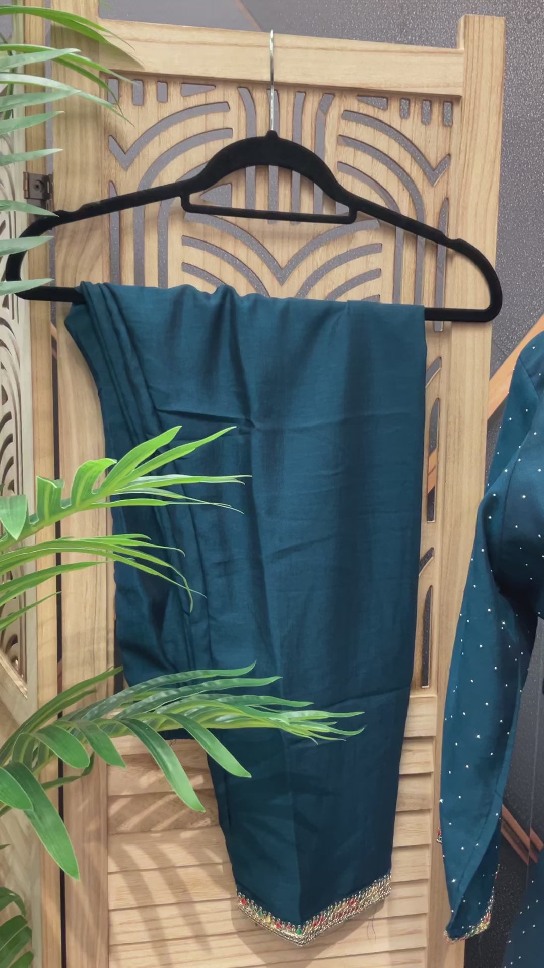 Plus Size - Teal Blue Color Anarkali Kurti set