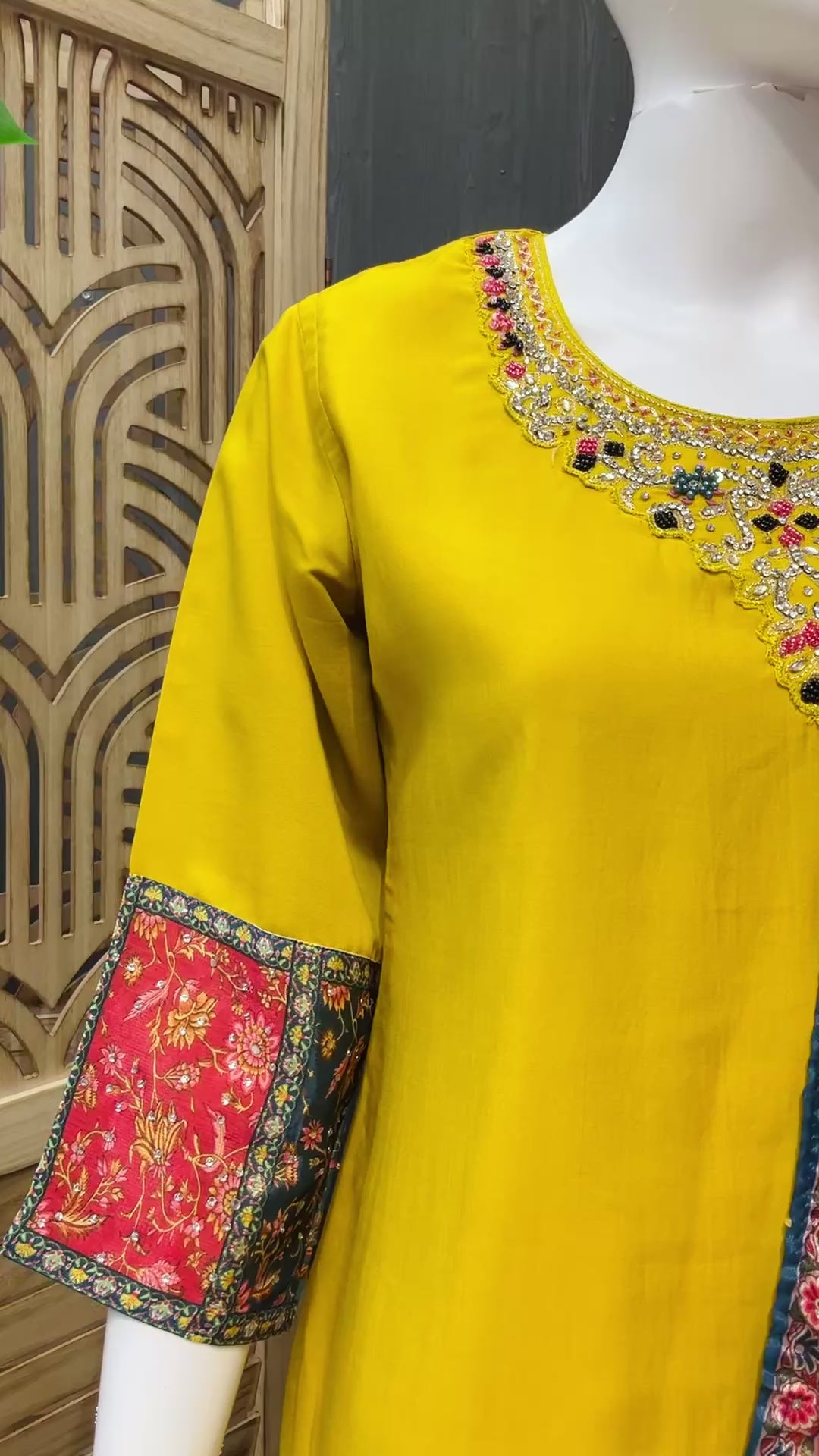 Teen Girls/size 40 - Party Wear Chudidhar set with Multicolor Dupatta