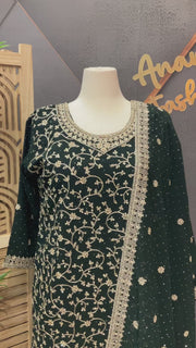 Party Wear Green Sharara set