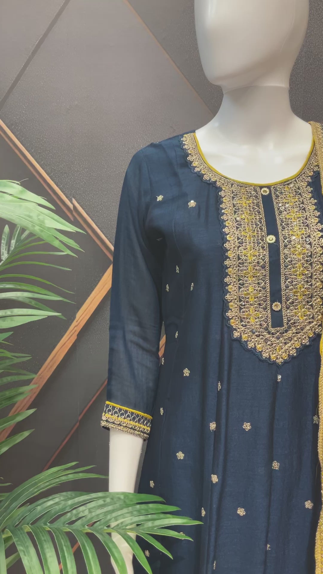 Navy Blue Light Weight Palazzo set