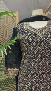 Plus Size - Party Wear Georgette Sharara Sets