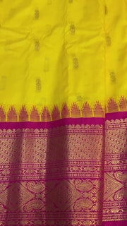 Yellow Semi Gadwal Saree