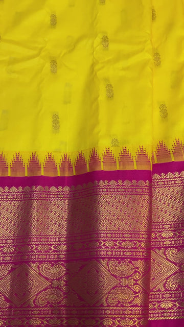 Yellow Semi Gadwal Saree