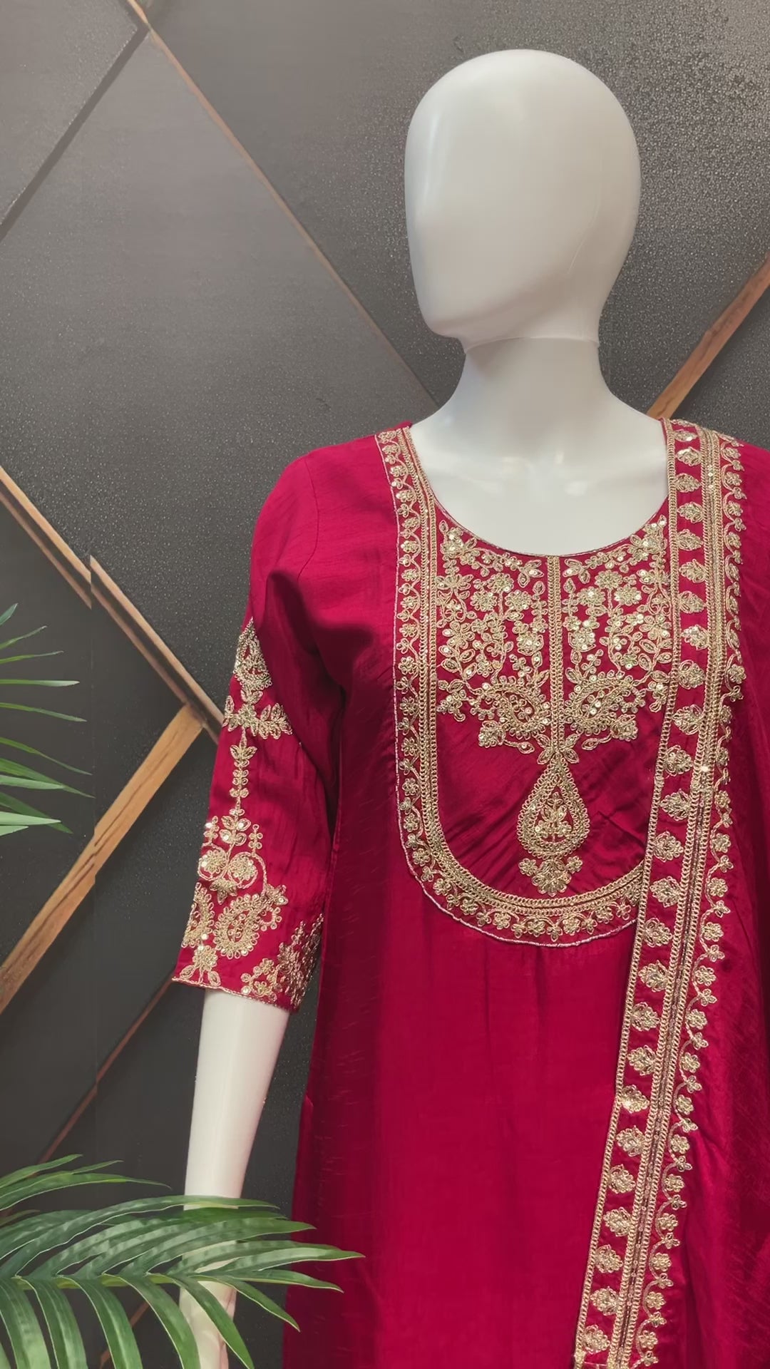 Red Party Wear Palazzo set