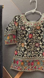 Toddler Girl Black Sharara set