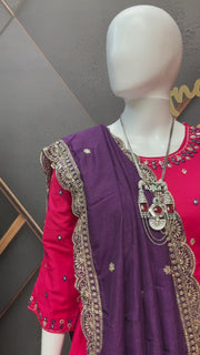 Pink Garba Chaniya Choli set