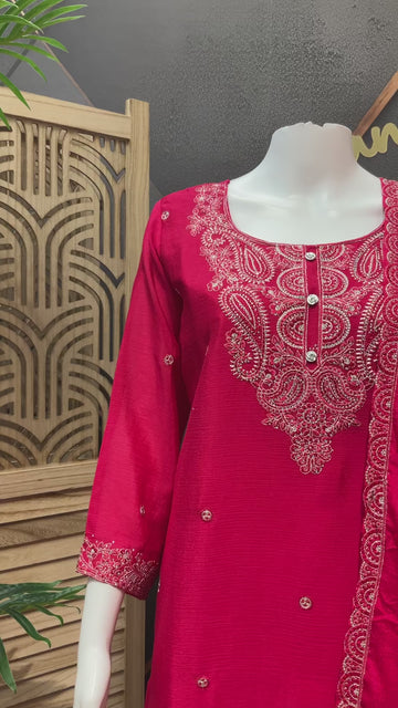 Size 44- Pink - Party Wear Palazzo Sets