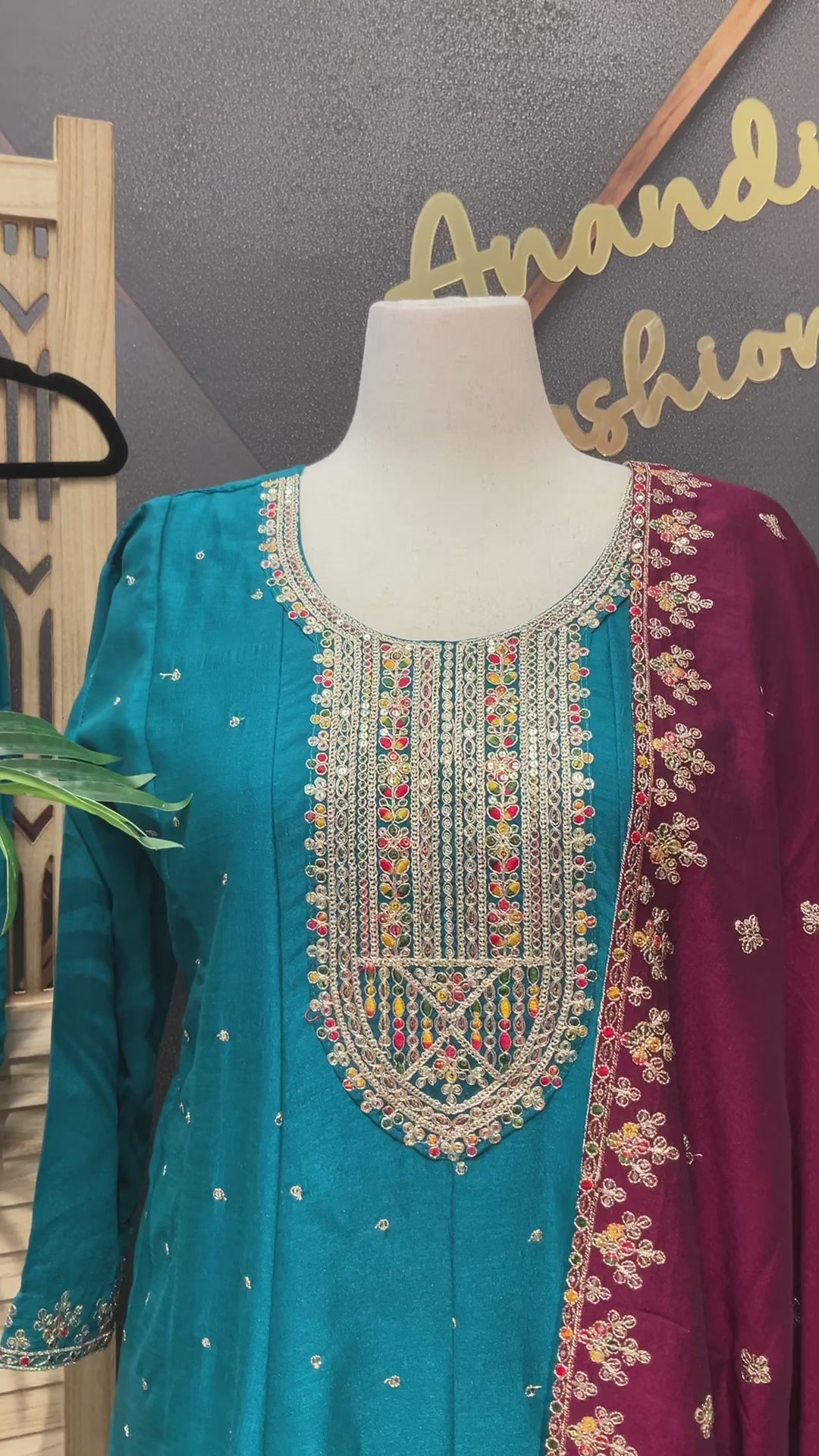 Plus size Party Wear Anarkali Kurti set- Size 46/48