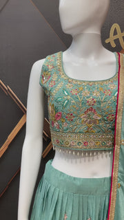 Light Blue Party Wear Lehenga sets