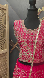 Pink Teenage Girls Party Wear lehenga set