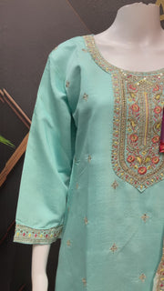 Pastel sea Green Kurti set