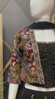 Black teenage Girls Lehanga set