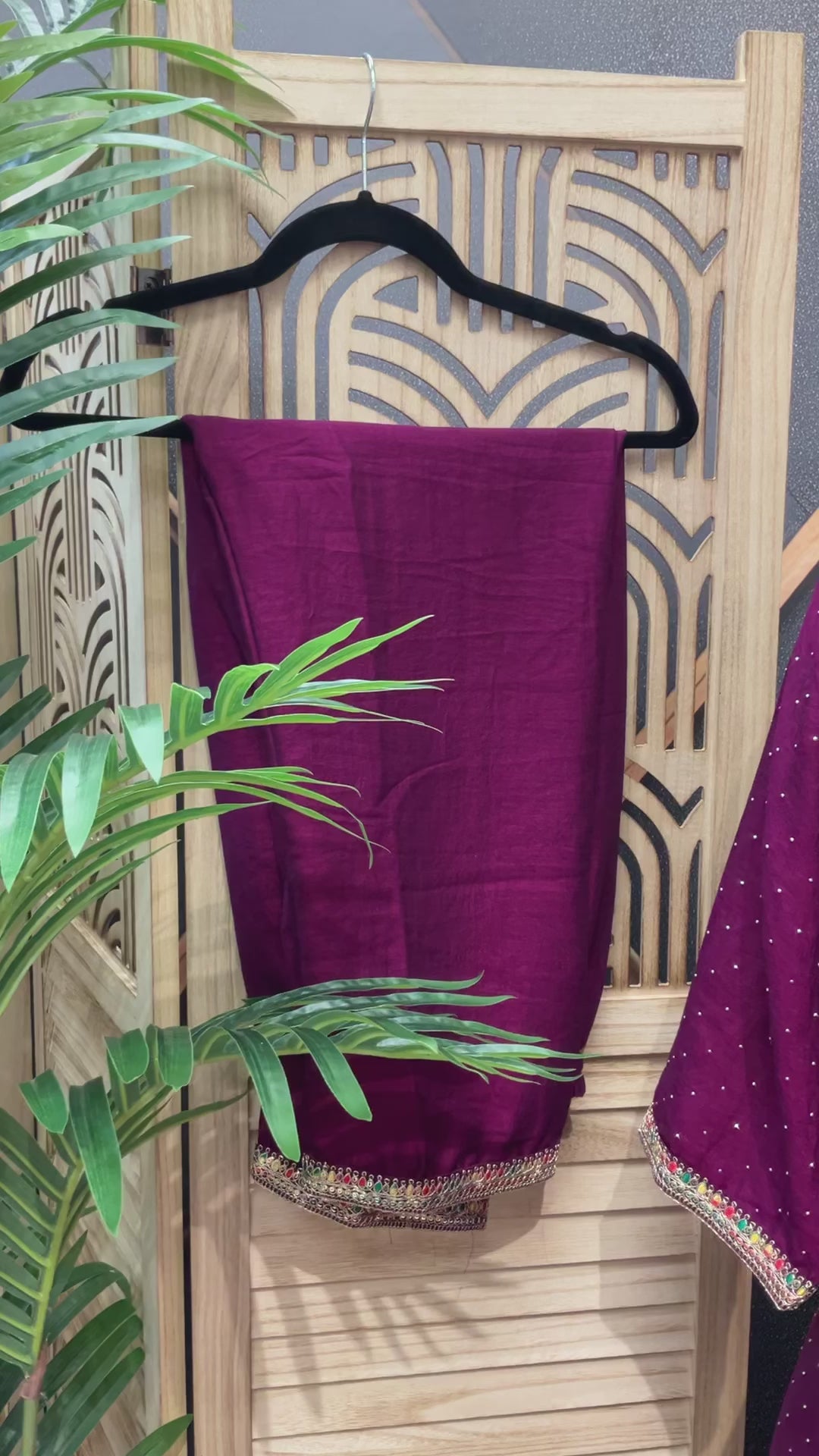 Wine Color - Plus Size Anarkali Kurti set- Size 44/46