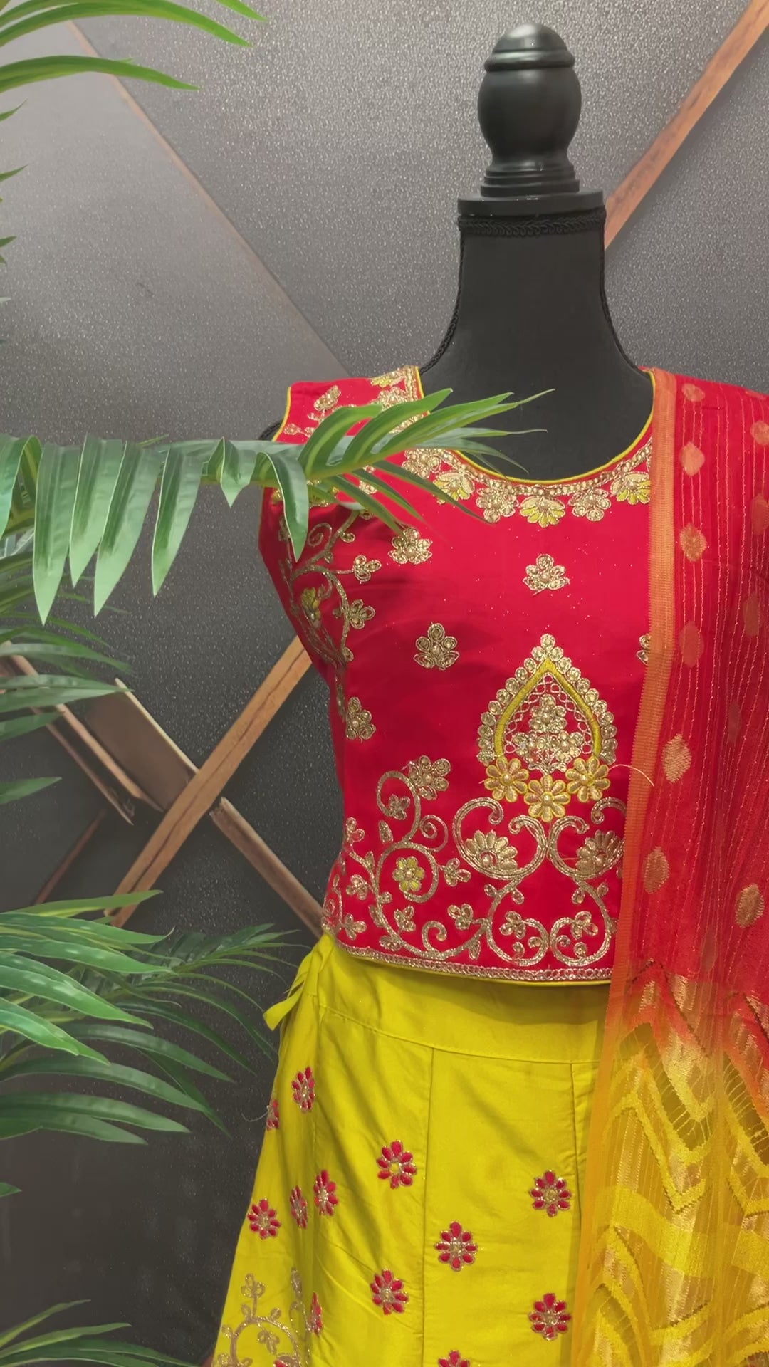 Little Girls/Teenage Girls - Red & Yellow Lehenga set - Party Wear Set