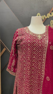 /Indian Xxl Pink Georgette Sharara Set