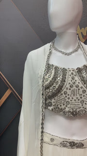 White ready to wear saree