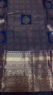 Navy Blue  Color Semi silk Kanjeevaram Saree