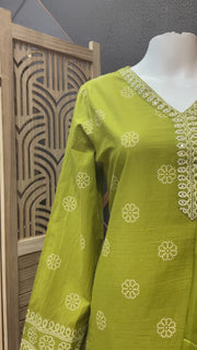 Green - Jaipur Cotton Patiyala Kurti set