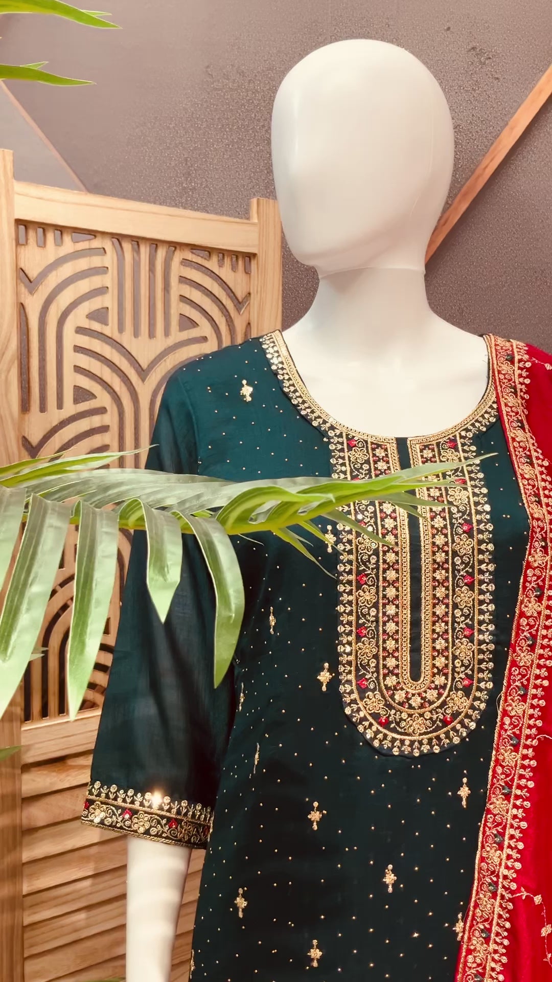 Green Party Wear Chudidhar/Kurti set