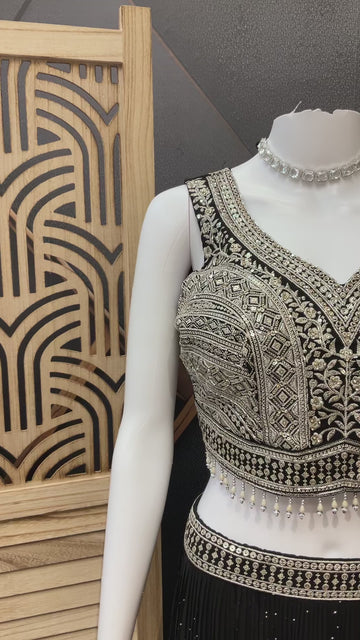 Colorful Georgette Lehenga Set with Heavy Work Blouse - Party & Wedding Wear